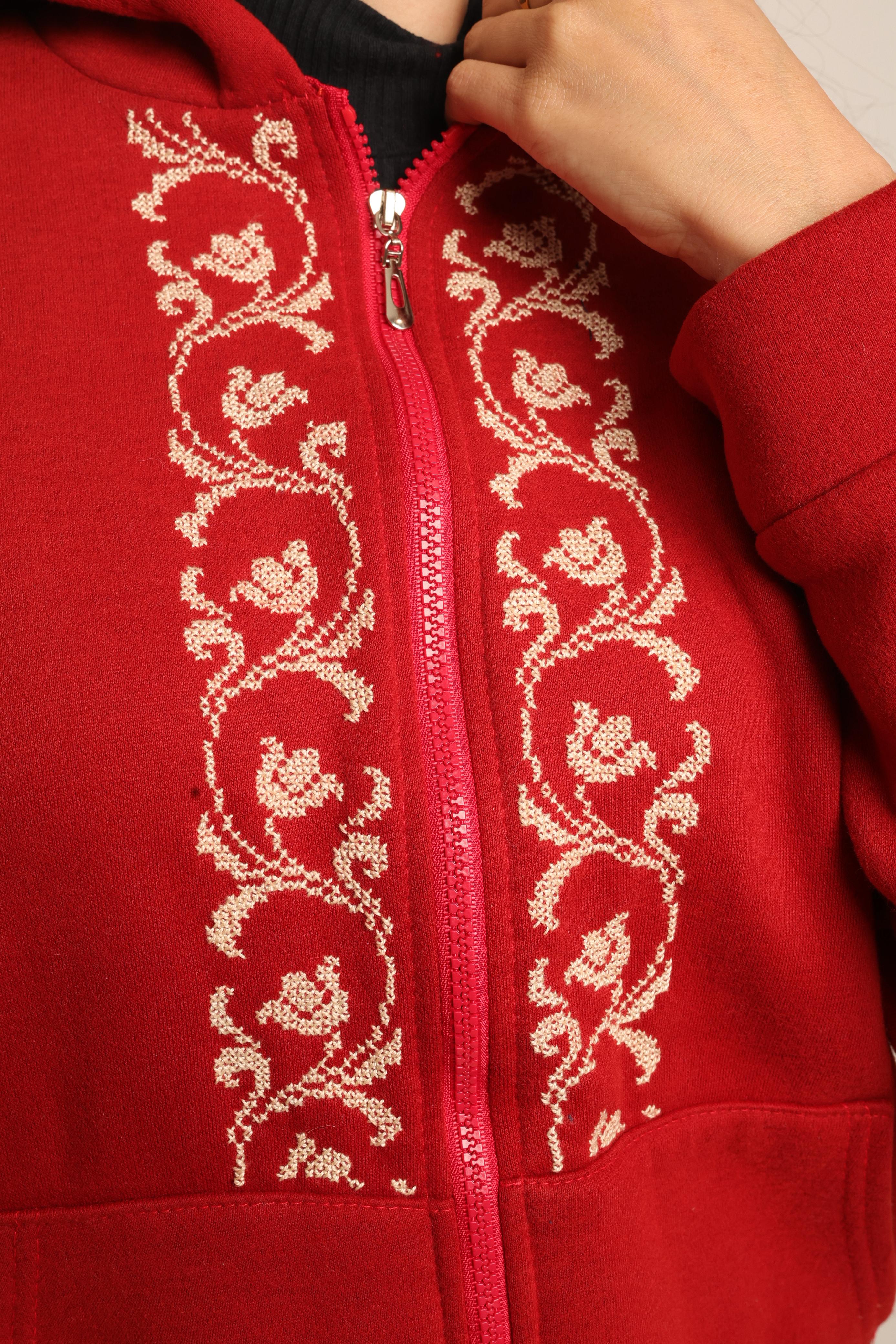 Hoodie with Handmade Palestinian Embroidery