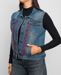 Embroidered Denim Vest — Palestinian Handmade Detail