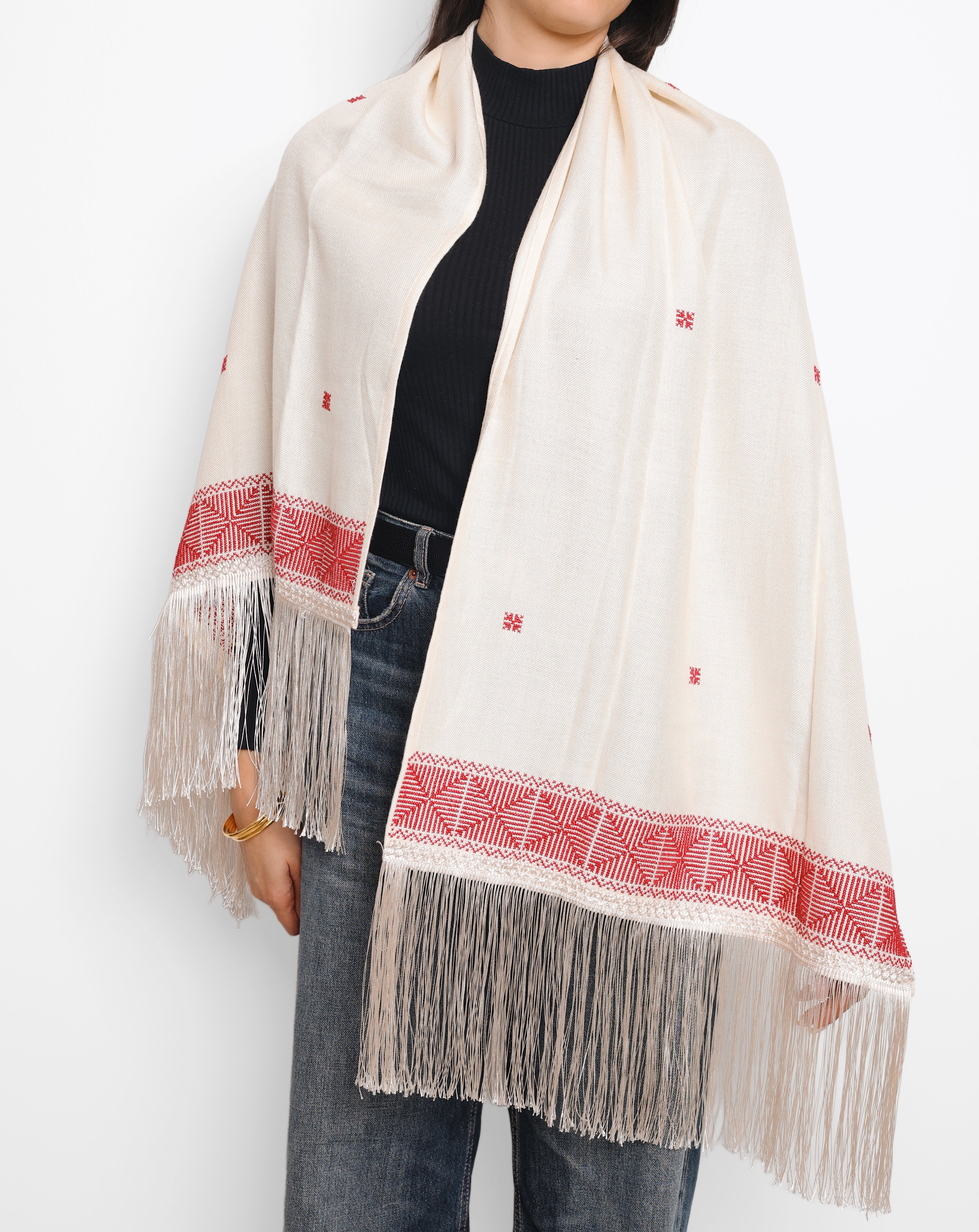 Rectangular Shawl - Handmade Palestinian Embroidery