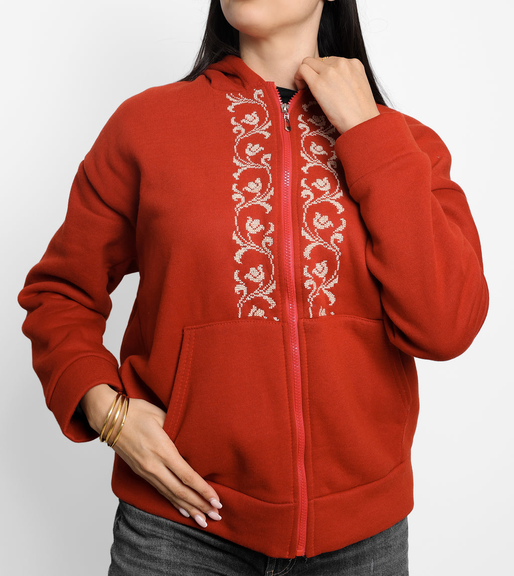 Hoodie with Handmade Palestinian Embroidery